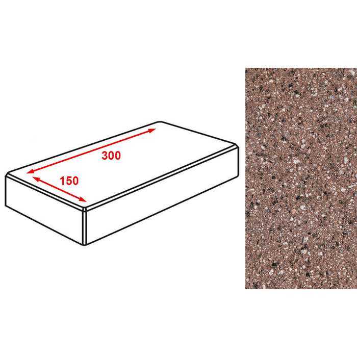 Плитка тротуарная Готика Granite FERRO, картано, Емельяновский 300x150x60 мм
